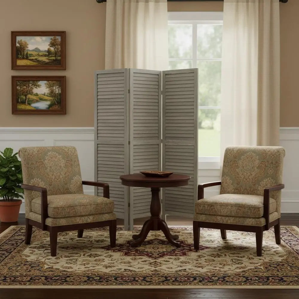 3 Panel Grey Shutter Screen Room Divider - NOBLE HOME INTERIORS