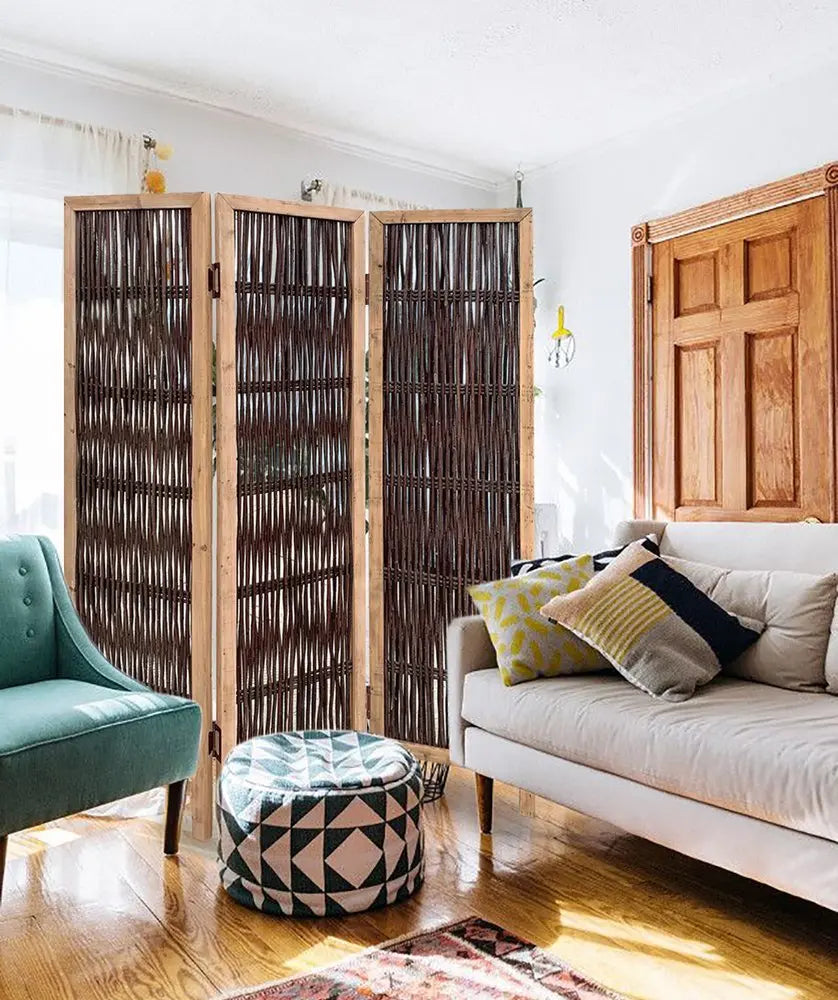 3 Panel Kirkwood Room Divider With Interconnecting Branches Design - NOBLE HOME INTERIORS