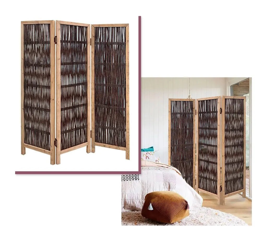 3 Panel Kirkwood Room Divider With Interconnecting Branches Design - NOBLE HOME INTERIORS