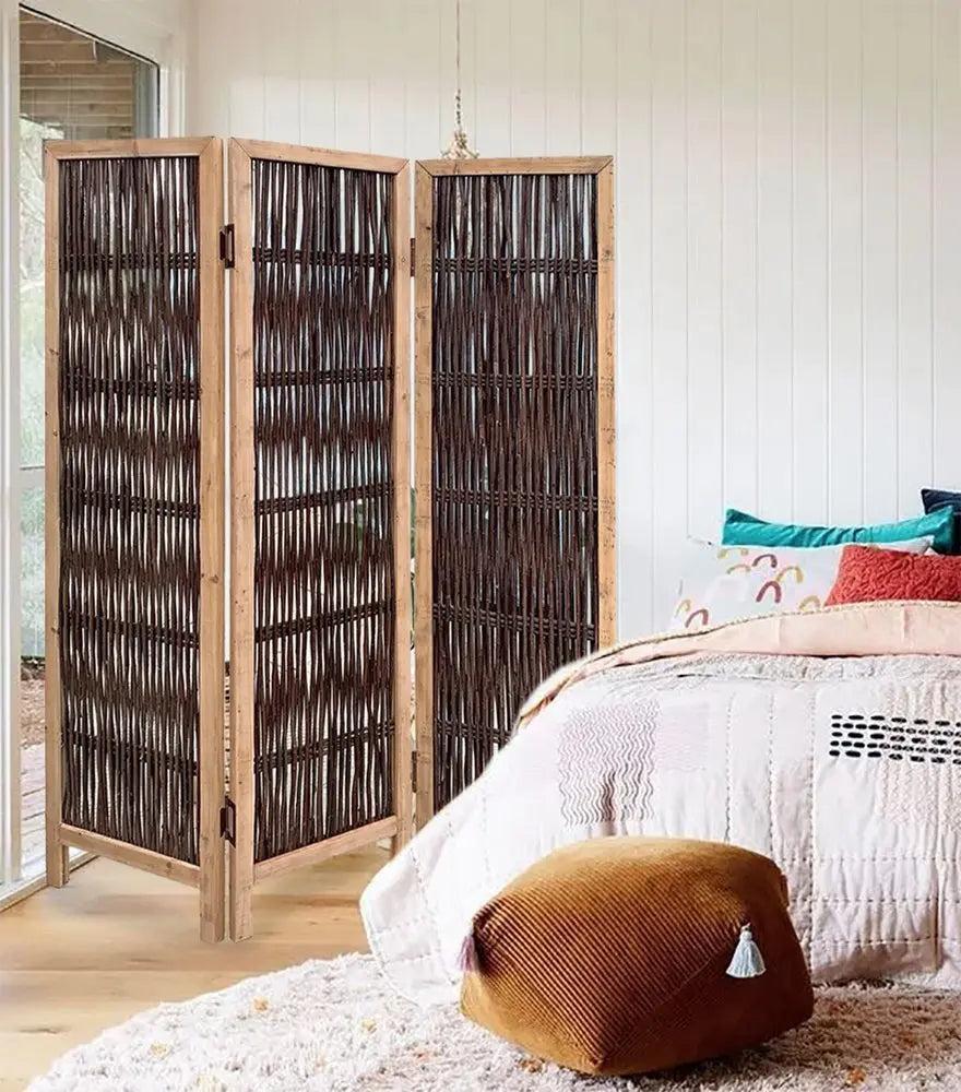 3 Panel Kirkwood Room Divider With Interconnecting Branches Design - NOBLE HOME INTERIORS