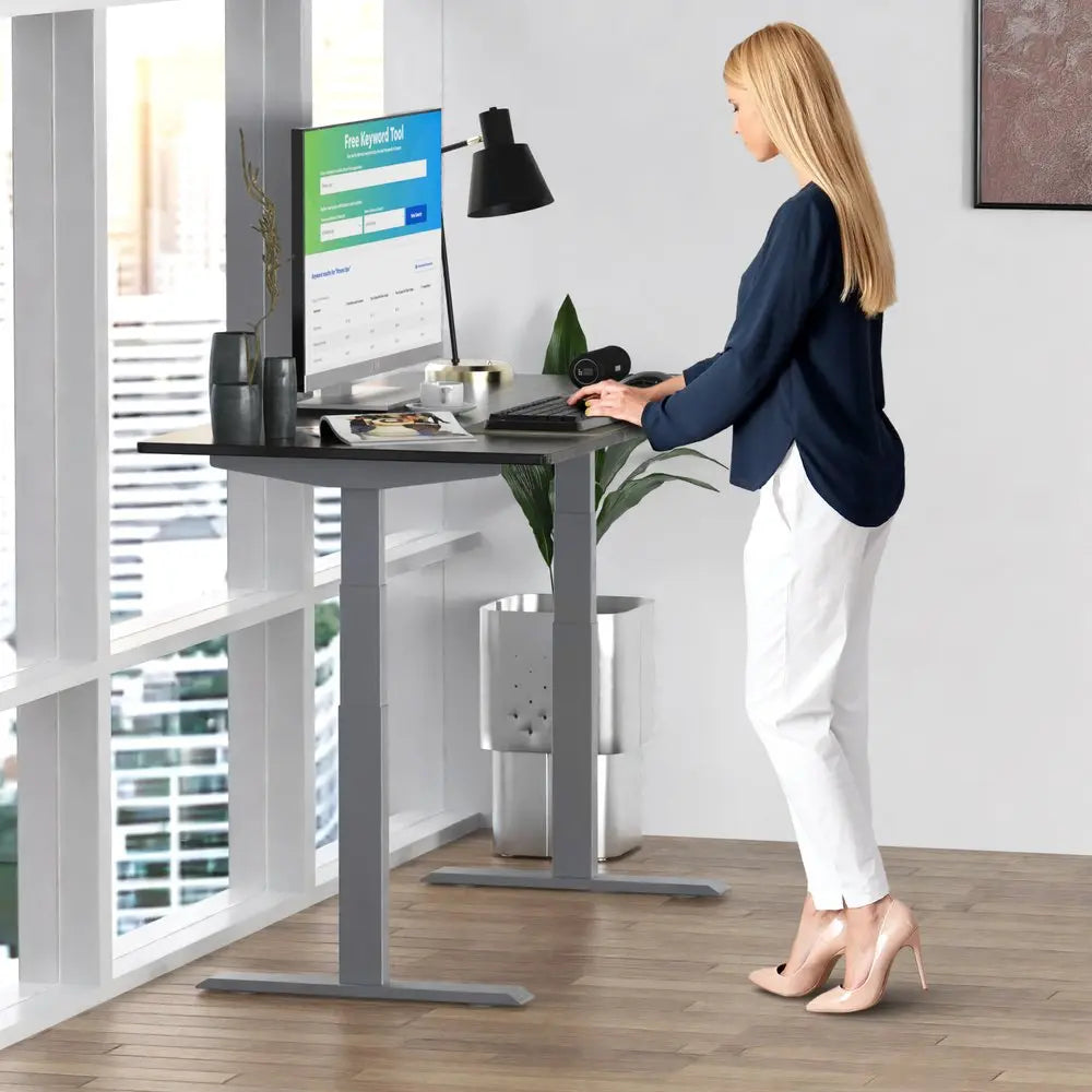30" Adjustable Black and Gray Standing Desk - NOBLE HOME INTERIORS