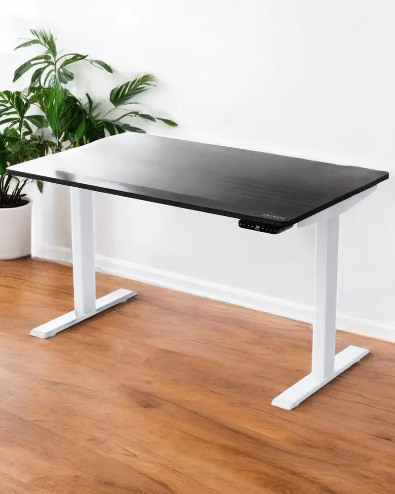 30" Adjustable Black and White Stainless Steel Computer Desk - NOBLE HOME INTERIORS