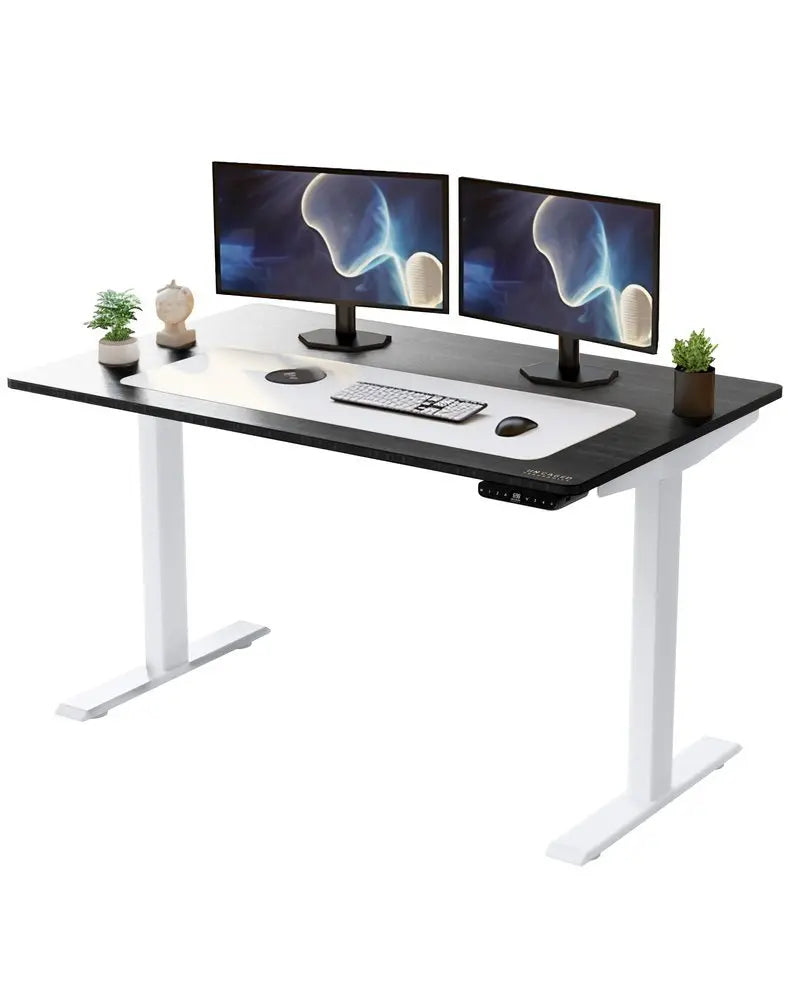 30" Adjustable Black and White Stainless Steel Standing Desk - NOBLE HOME INTERIORS