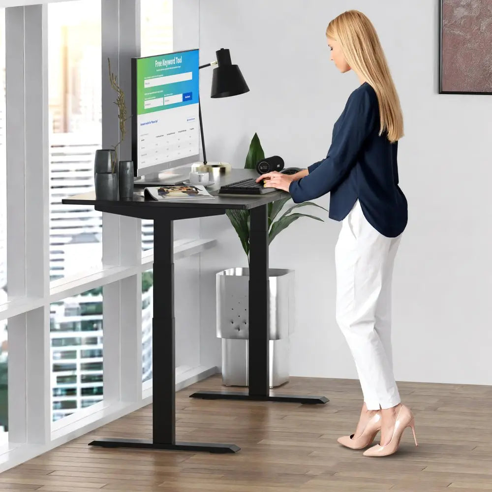 30" Adjustable Black Stainless Steel Standing Desk - NOBLE HOME INTERIORS