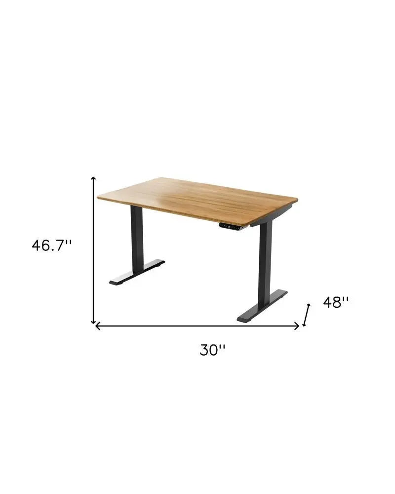 30" Adjustable Brown and Black Standing Desk - NOBLE HOME INTERIORS
