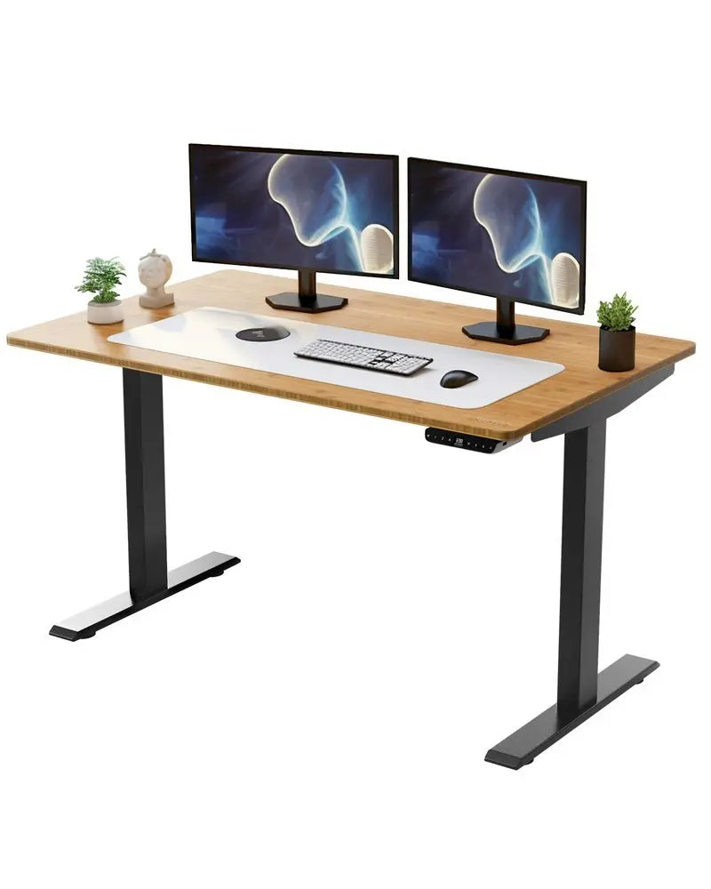 30" Adjustable Brown and Black Standing Desk - NOBLE HOME INTERIORS