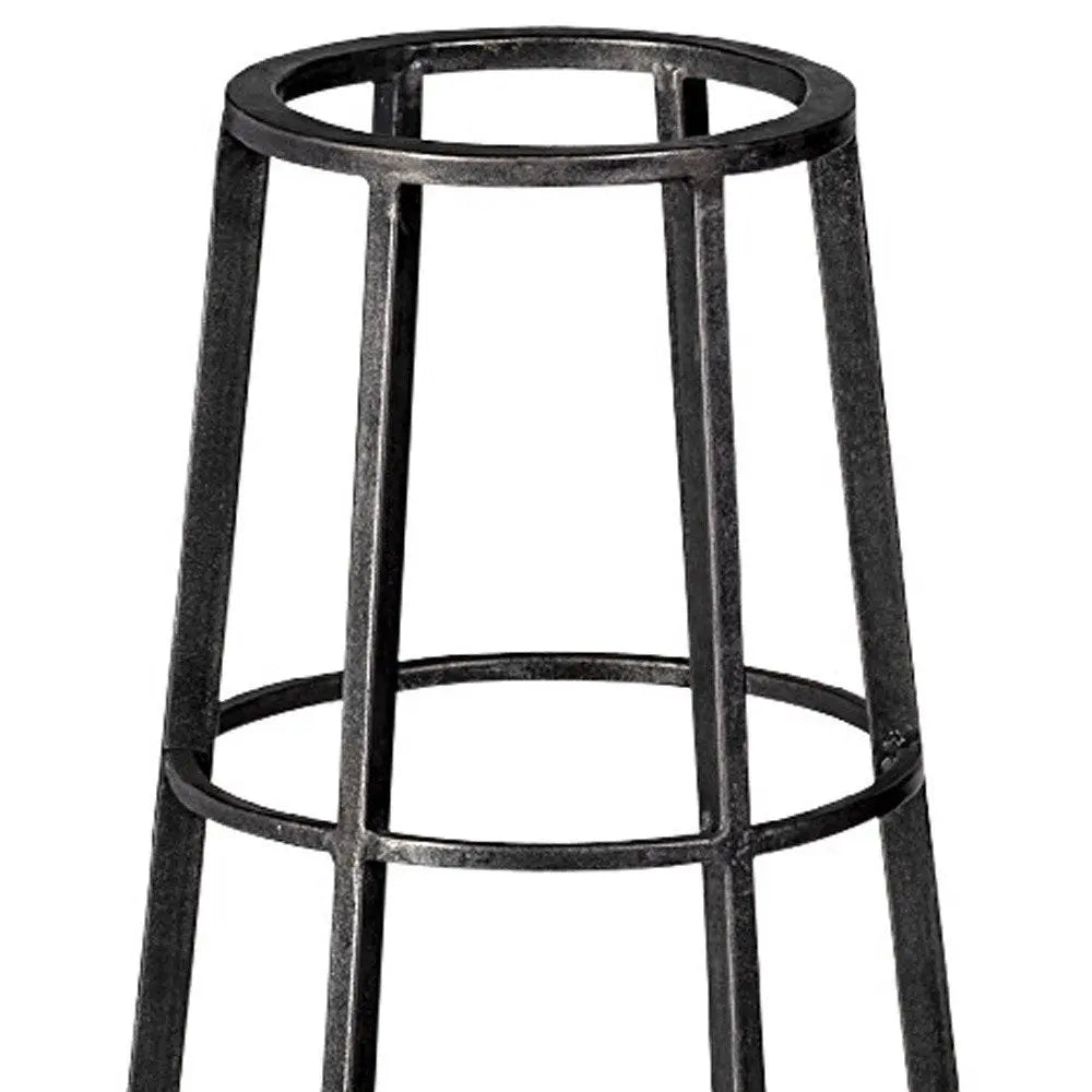30" Black Distressed Geometric Metal And Glass Lantern Candle Holder HomeRoots