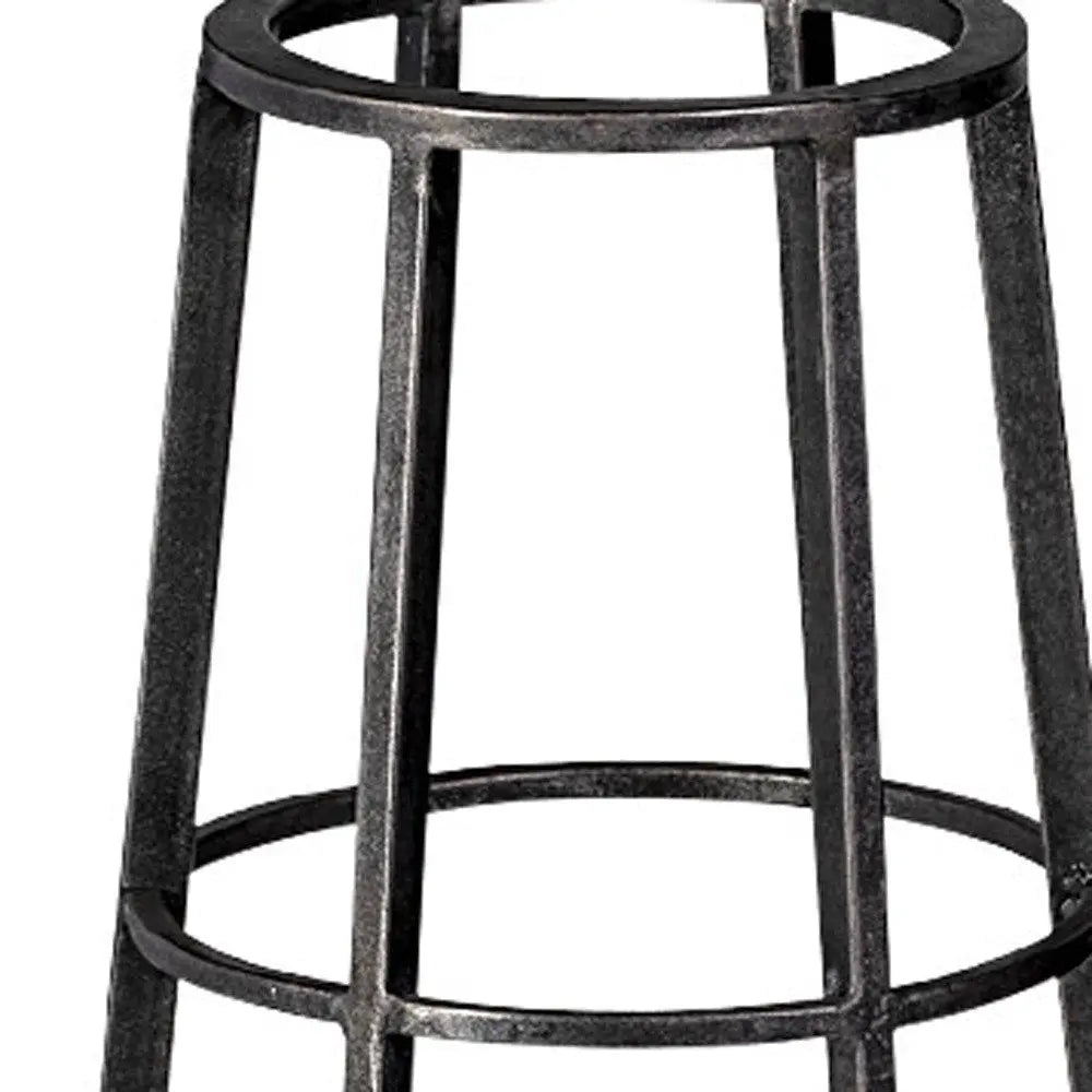 30" Black Distressed Geometric Metal And Glass Lantern Candle Holder HomeRoots