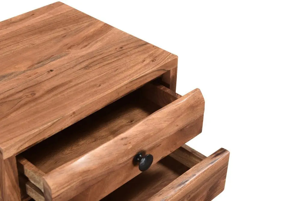 30" Brown Solid Wood Three Drawers Filing Cabinet - NOBLE HOME INTERIORS