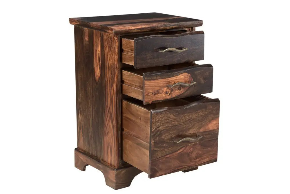 30" Dark Brown Solid Wood Three Drawers Filing Cabinet - NOBLE HOME INTERIORS