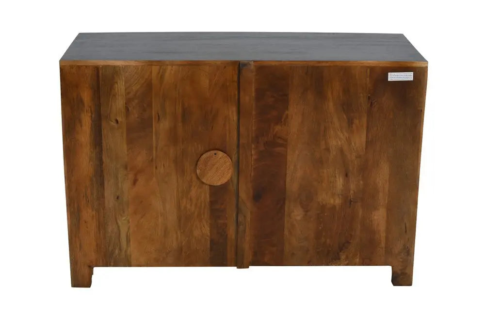 30" Gray Distressed Solid Wood Textured Door Accent Cabinet With Two Doors - NOVA HOME FURNITURE