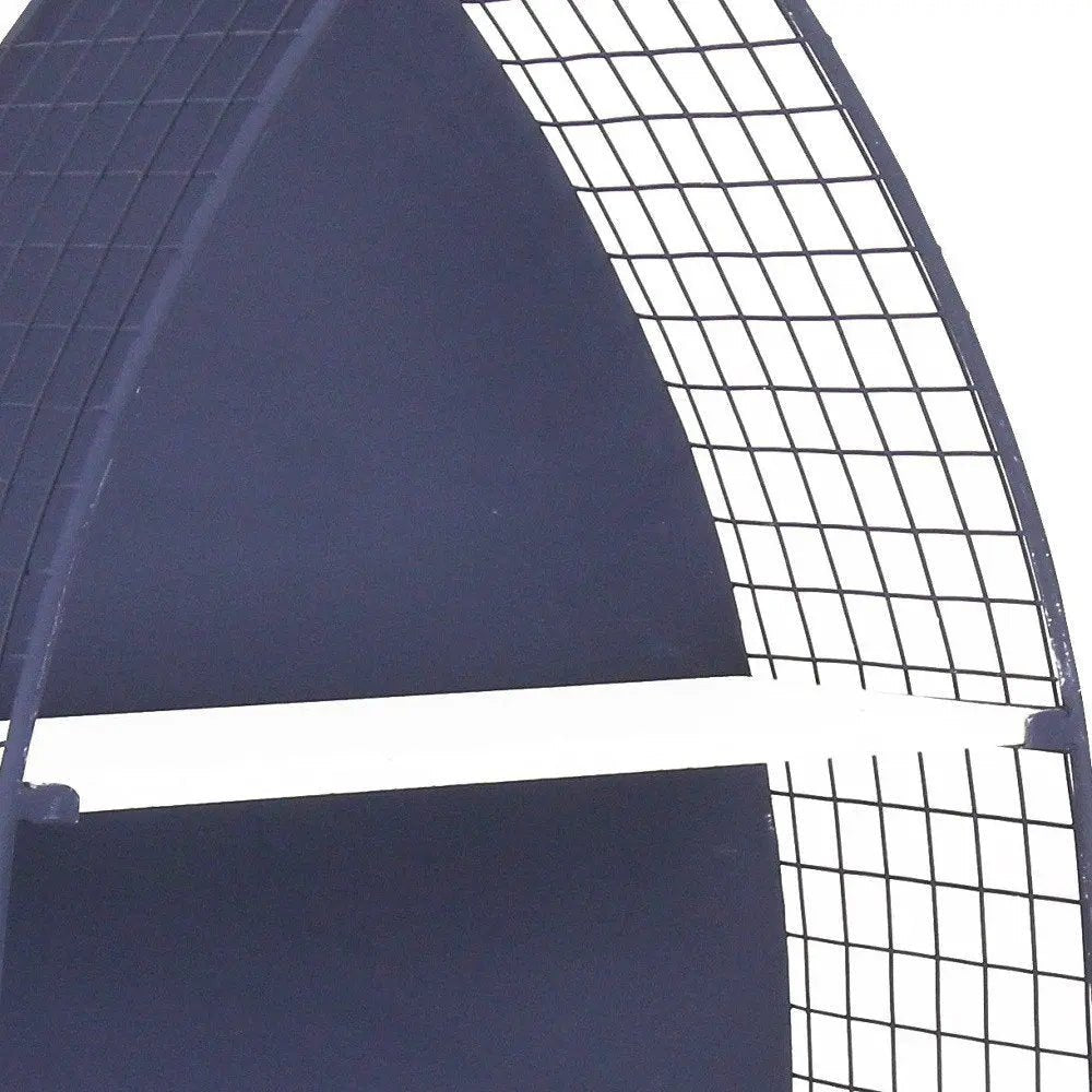 30" Navy Blue And White Metal and Wood Boat Shaped Bookcase HomeRoots