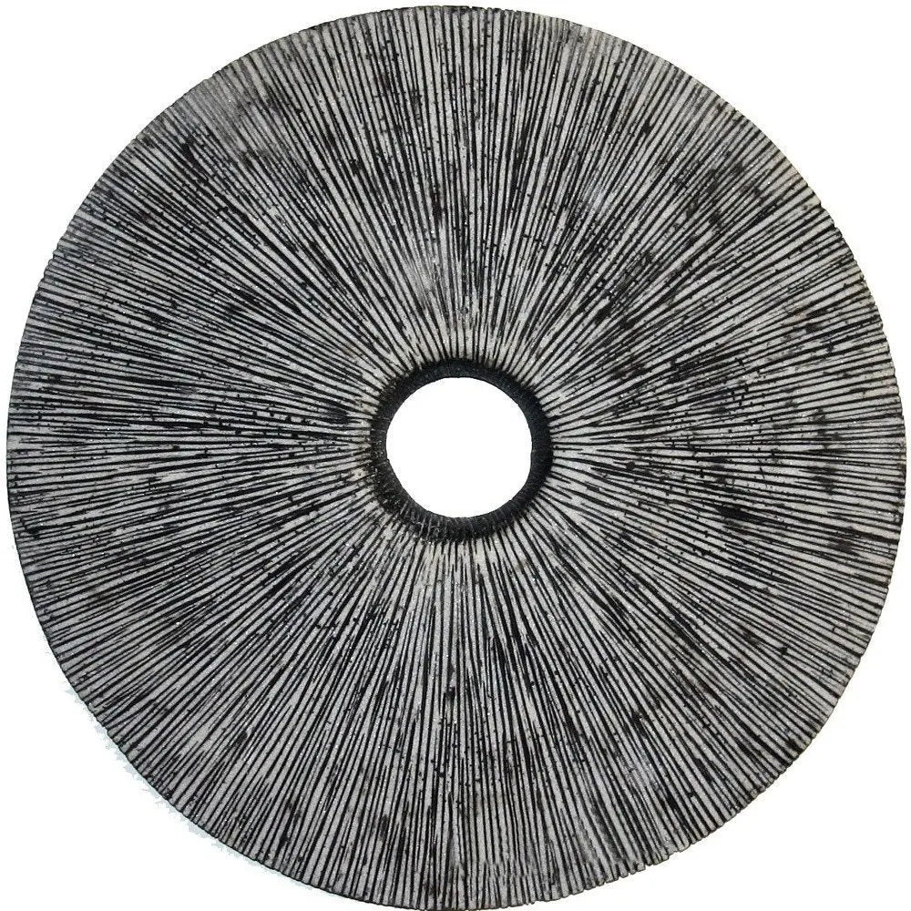 30" X 30" Contemporary Grey Round Rib Wall Art - NOBLE HOME INTERIORS