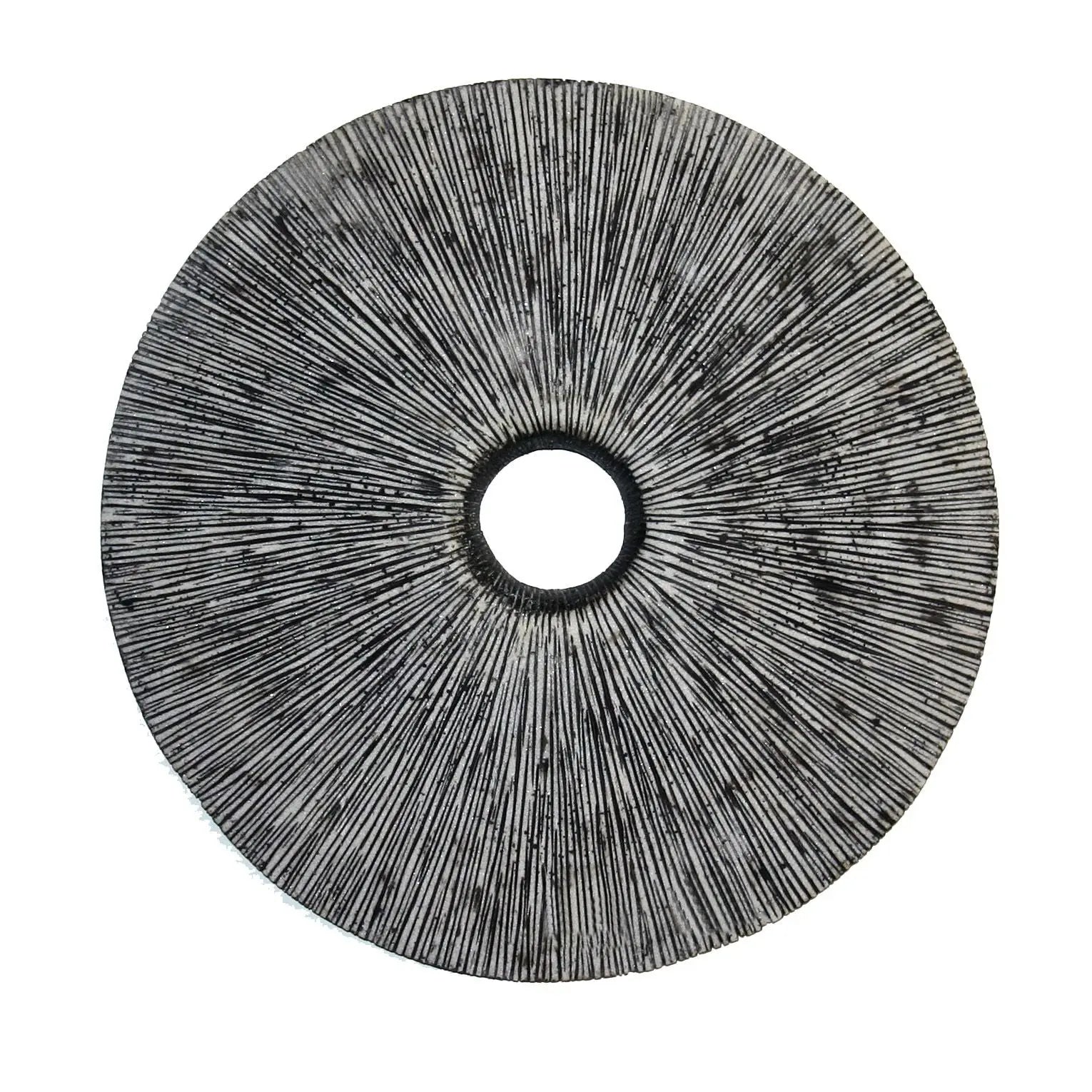 30" X 30" Contemporary Grey Round Rib Wall Art - NOBLE HOME INTERIORS