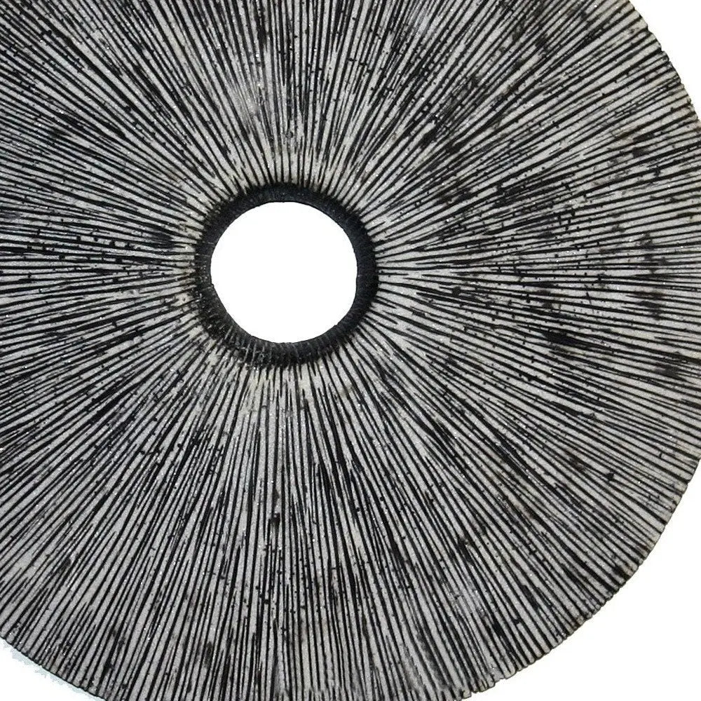 30" X 30" Contemporary Grey Round Rib Wall Art - NOBLE HOME INTERIORS