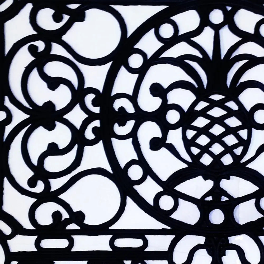 30" X 48" Black Rubber Pineapple Outdoor Door Mat - NOBLE HOME INTERIORS