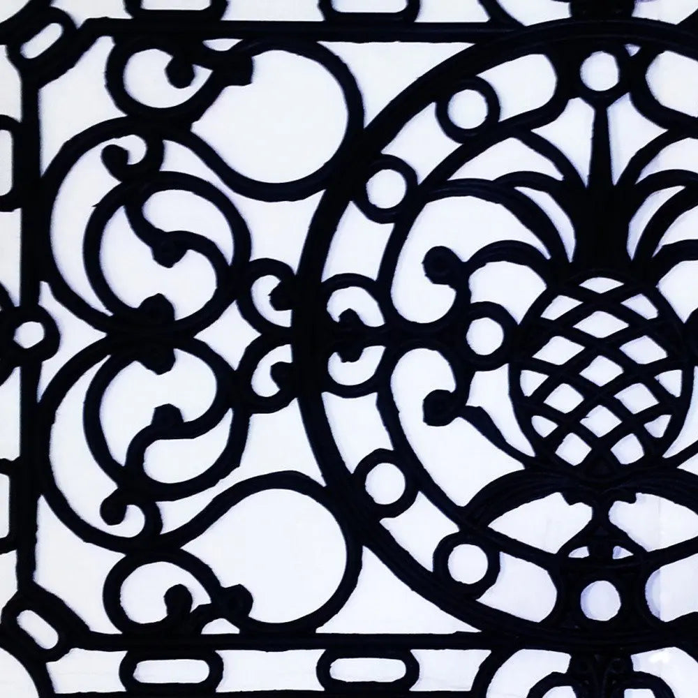 30" X 48" Black Rubber Pineapple Outdoor Door Mat - NOBLE HOME INTERIORS