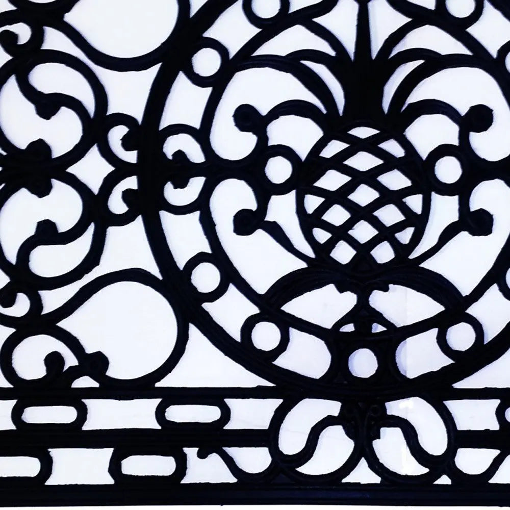 30" X 48" Black Rubber Pineapple Outdoor Door Mat - NOBLE HOME INTERIORS