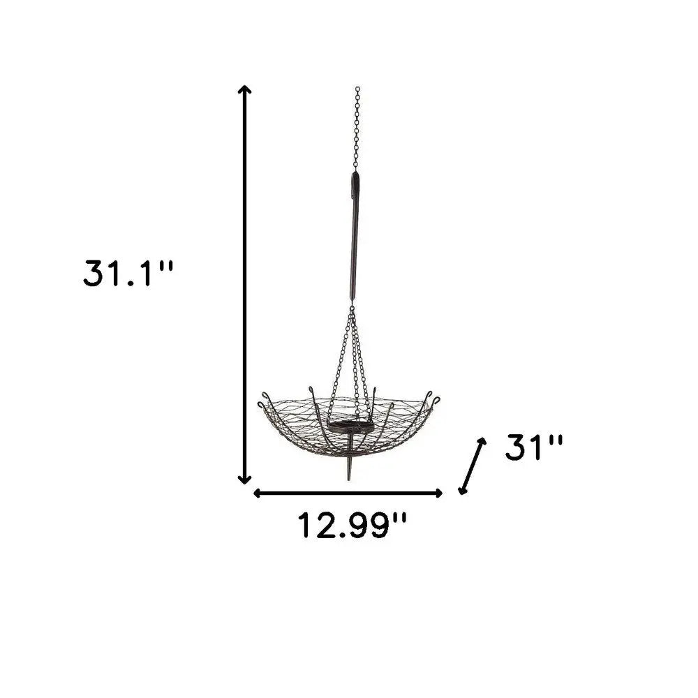 31" Black Distressed Woven Metal Lantern Candle Holder HomeRoots