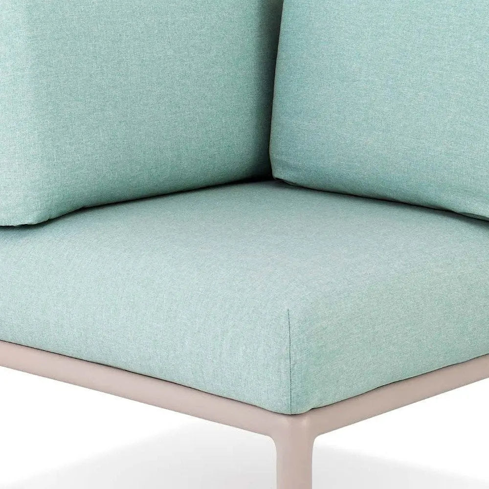 31" Sea Green Heavy Duty Plastic Outdoor Modular with Sea Green Cushion - NOBLE HOME INTERIORS