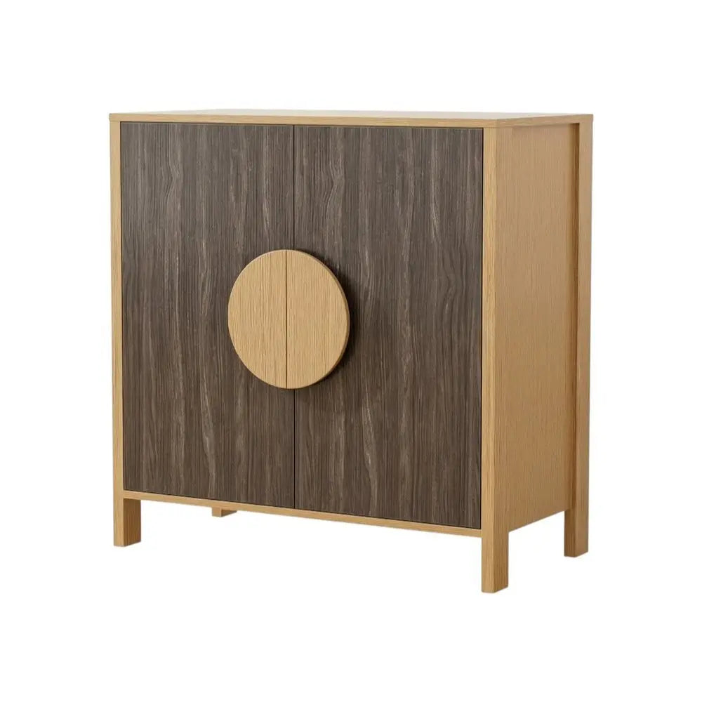 31" Sepia Solid Wood Console Accent Cabinet With Two Doors - NOVA HOME FURNITURE