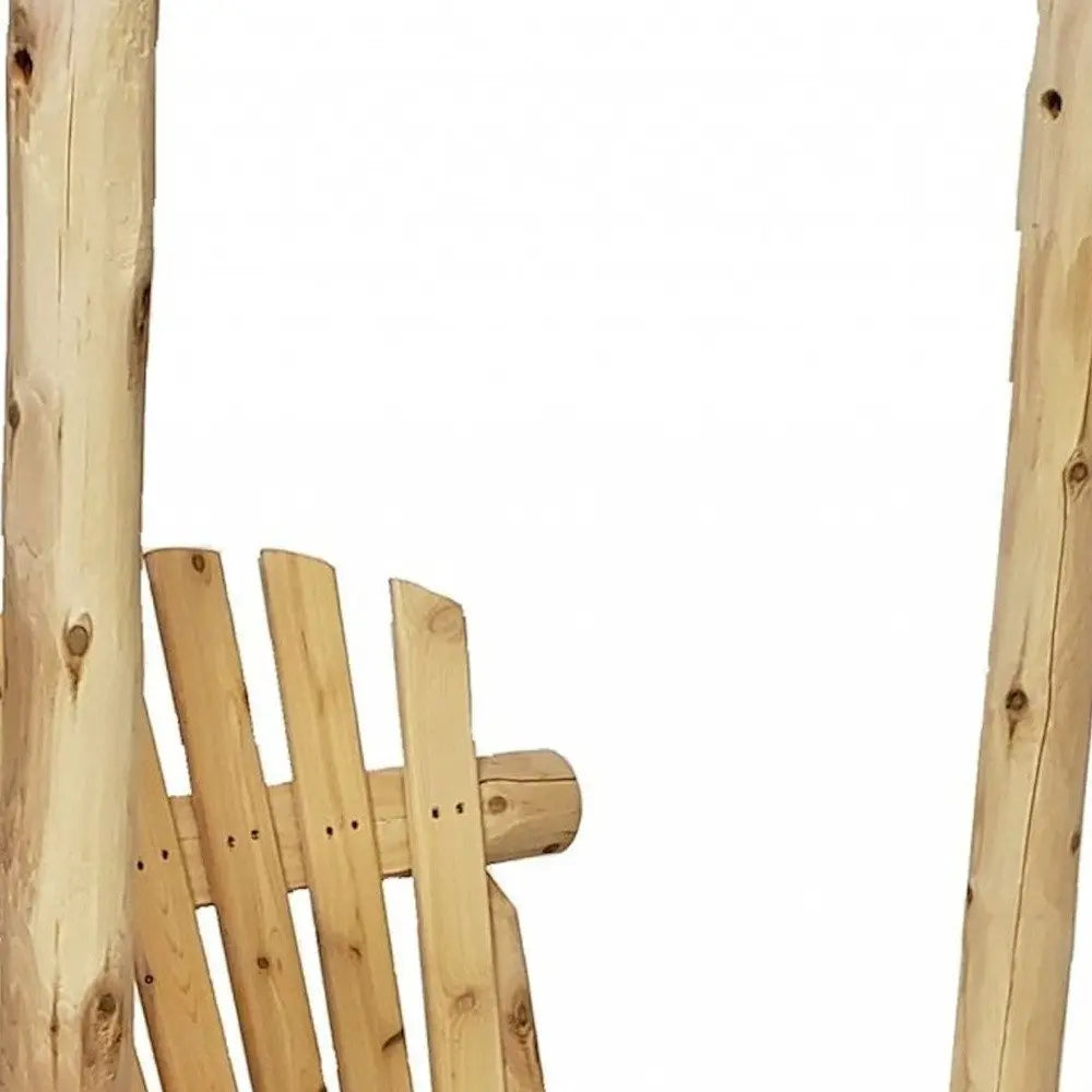 31" X 24" X 47" Natural Wood Single Chair Porch Swing - NOBLE HOME INTERIORS