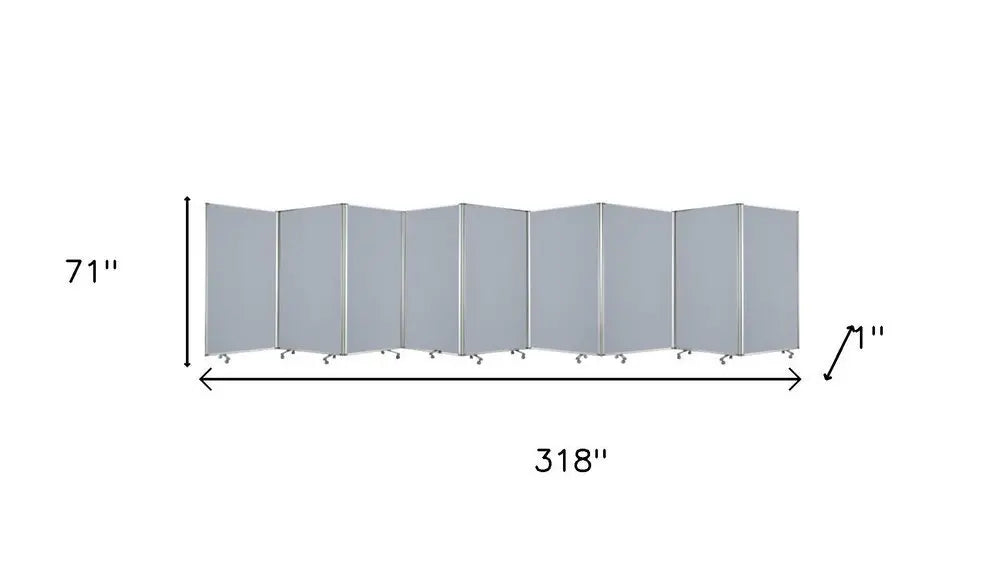 318" X 1" X 71" Green, Metal, 9 Panel, Screen - NOBLE HOME INTERIORS