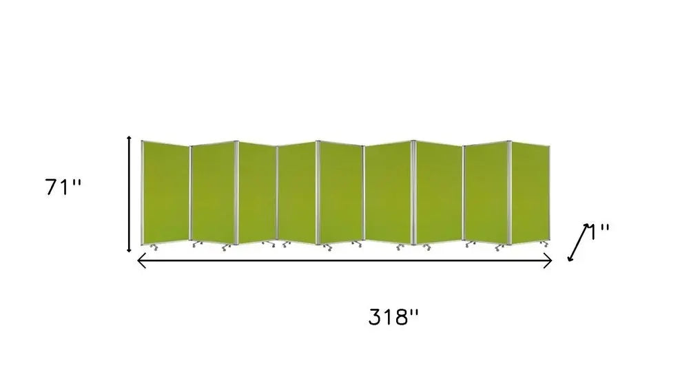 318" X 1" X 71" Green, Metal, 9 Panel, Screen - NOBLE HOME INTERIORS