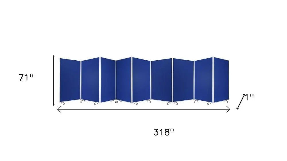 318" X 1" X 71" Green, Metal, 9 Panel, Screen - NOBLE HOME INTERIORS