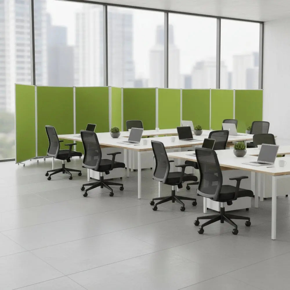 318" X 1" X 71" Green, Metal, 9 Panel, Screen - NOBLE HOME INTERIORS