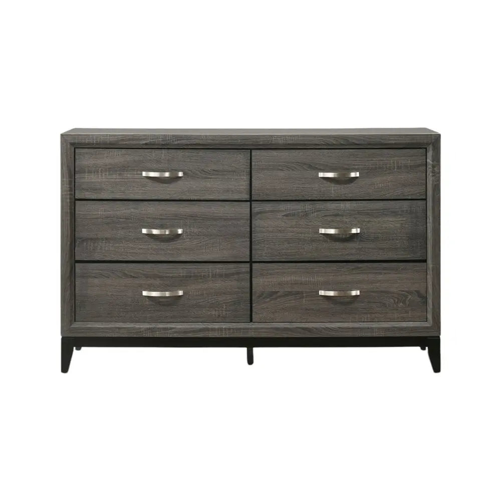 31" Gray Wood Five Drawer Dresser HomeRoots