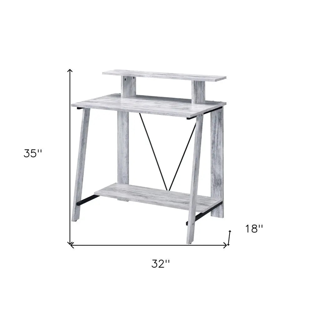 32" Antiqued White Writing Desk - NOBLE HOME INTERIORS