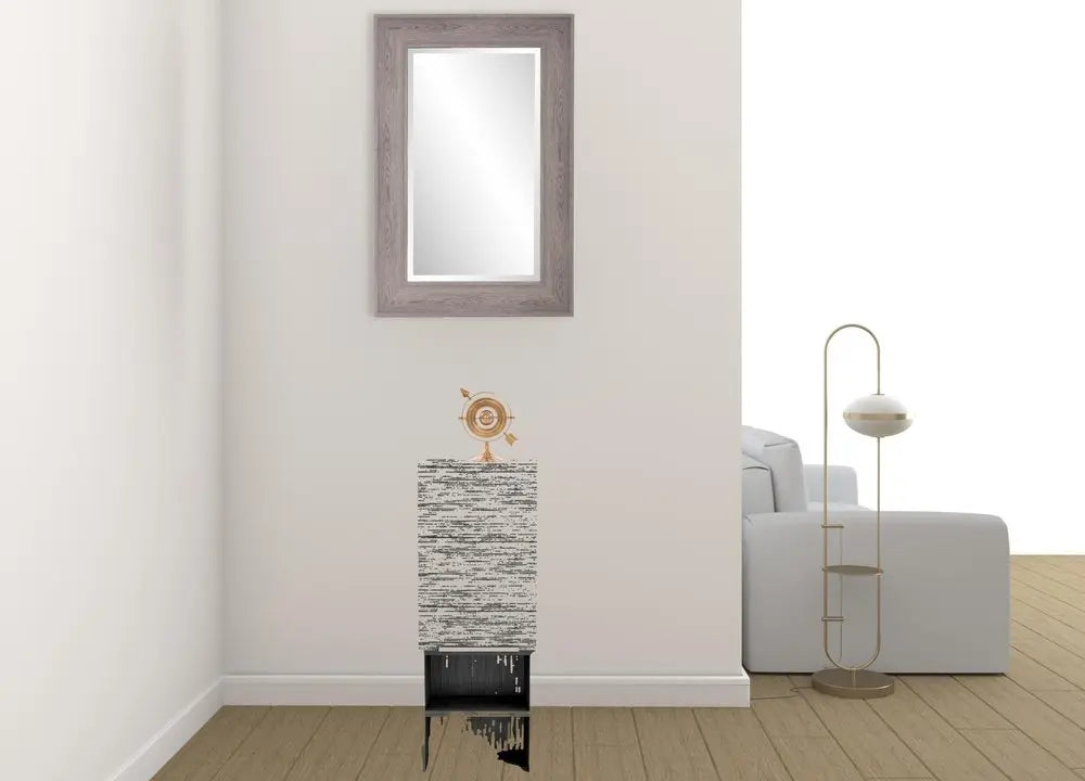 32" Smoky Gray Oak Accent Cabinet With Three Shelves - NOVA HOME FURNITURE