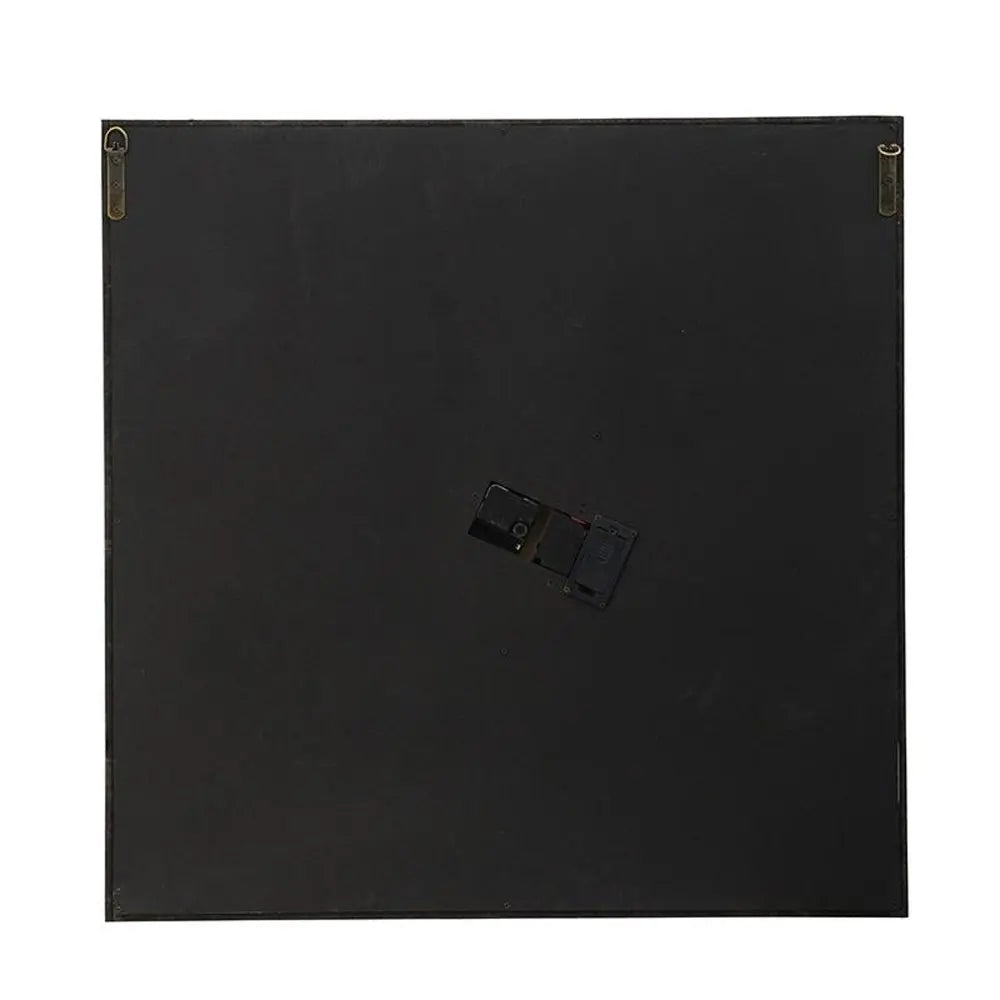 32" Square Gold and Silver Wood and Mirror Analog Exposed Gear Wall Clock - NOBLE HOME INTERIORS