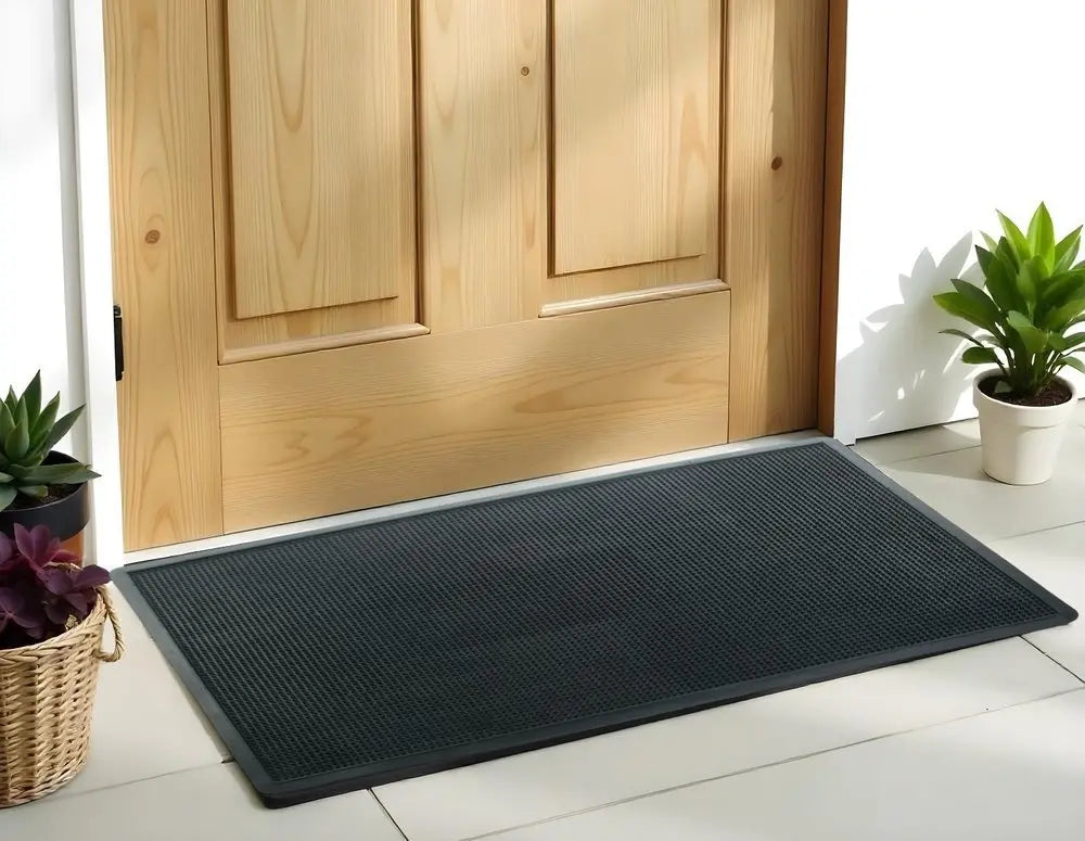32" X 48" Black Rubber Outdoor Door Mat - NOBLE HOME INTERIORS