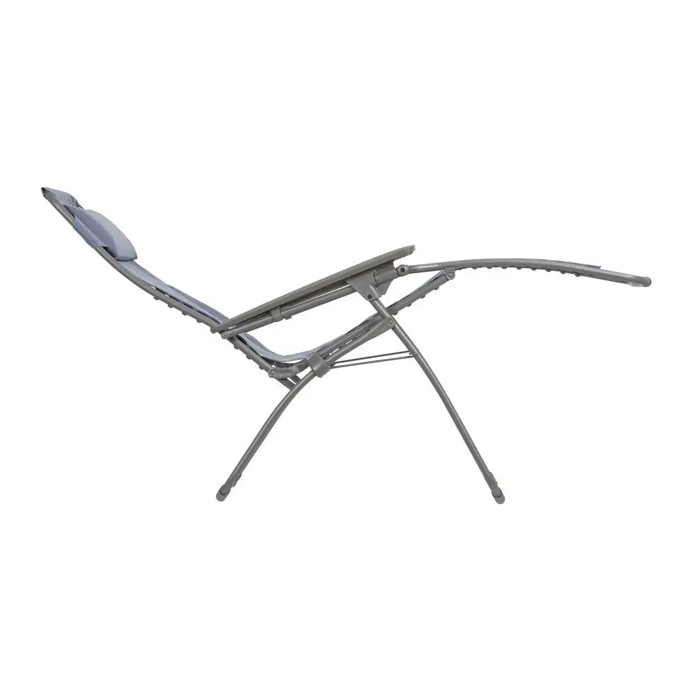 28" Blue Metal Outdoor Zero Gravity Chair with Blue Cushion HomeRoots