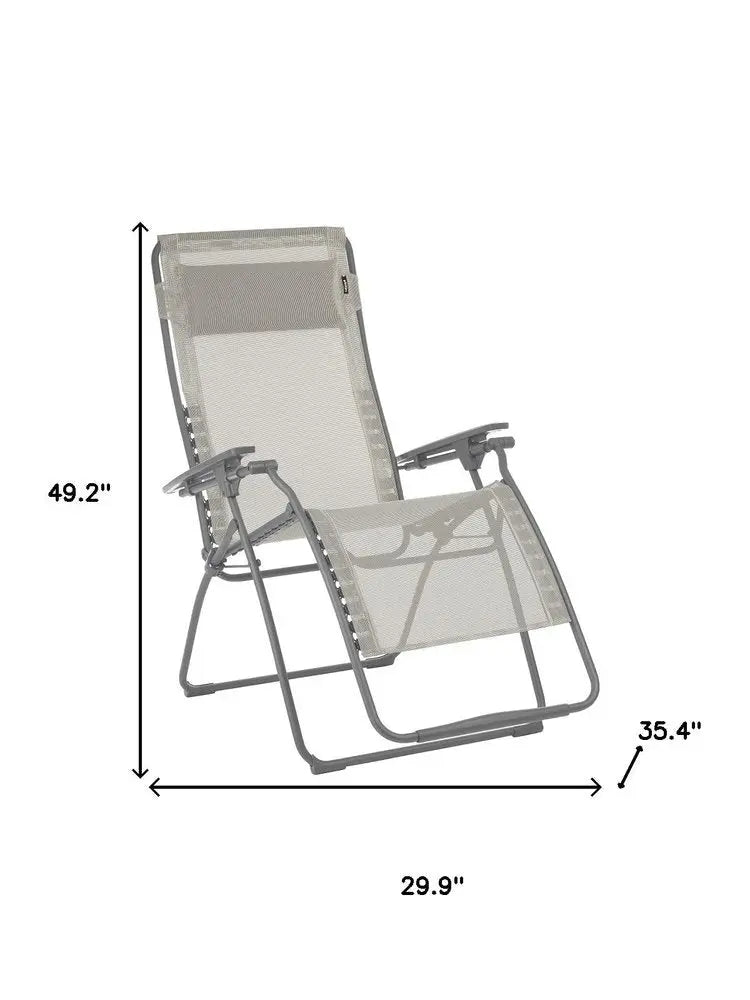 30" Graphite Metal Outdoor Zero Gravity Chair HomeRoots