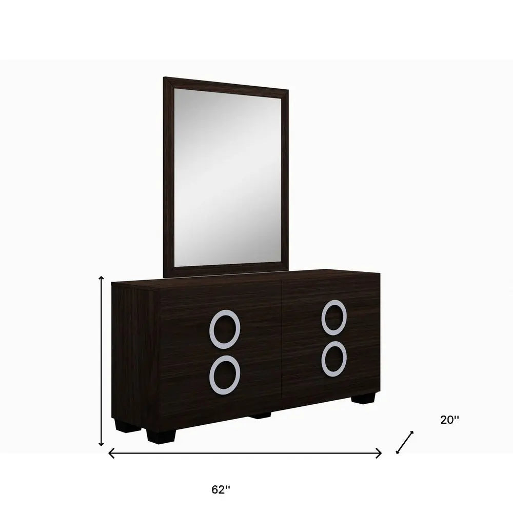 31" Refined Grey High Gloss Dresser HomeRoots