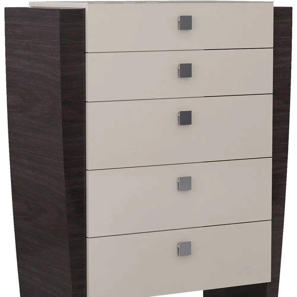 34" Refined Beige High Gloss Dresser HomeRoots