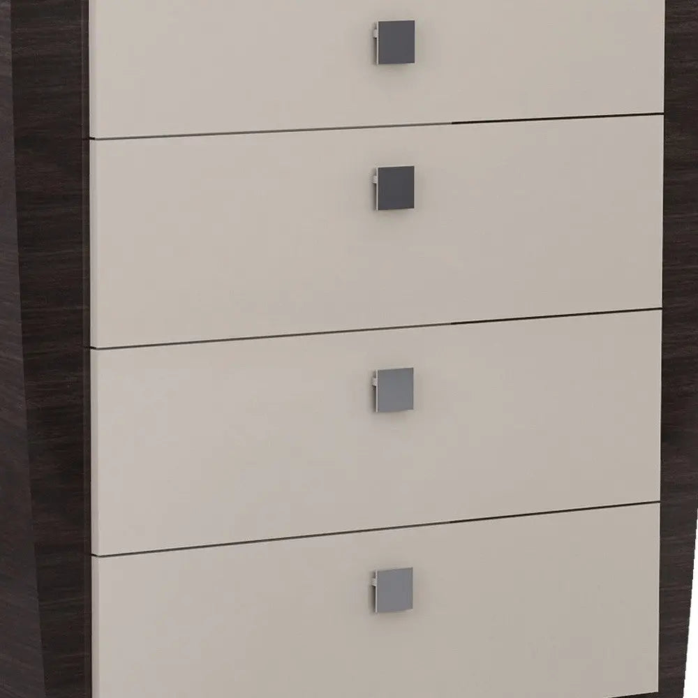 34" Refined Beige High Gloss Dresser HomeRoots