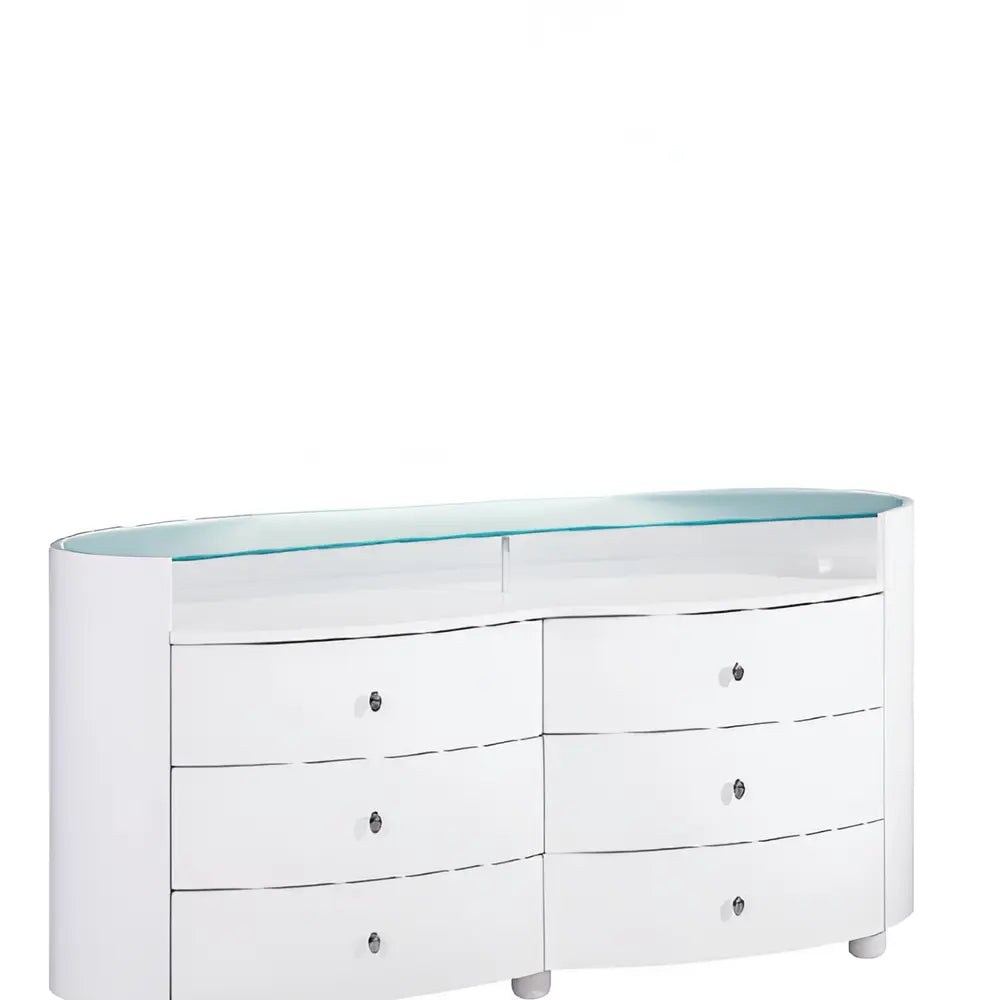 63" White Wood Six Drawer Double Dresser HomeRoots