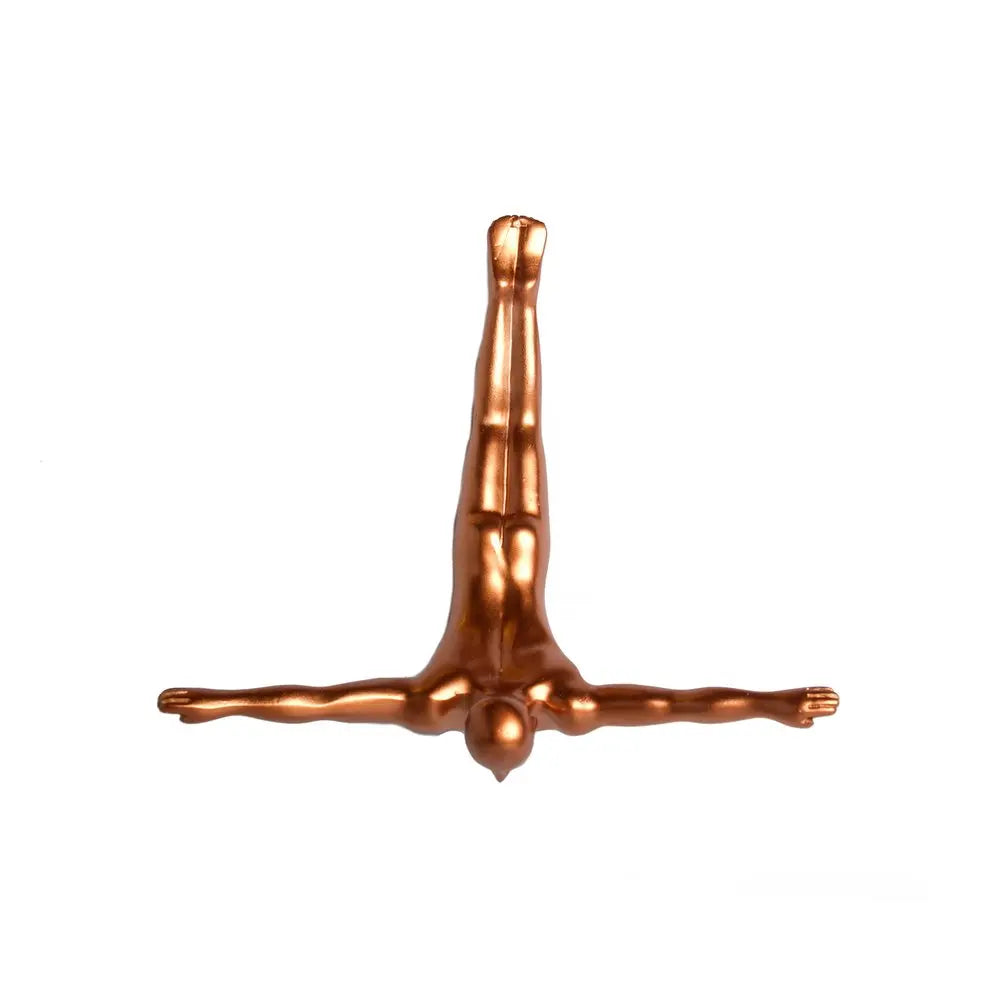 7" X 7" Black Resin Diving Man Hanging Dimensional Sculpture HomeRoots