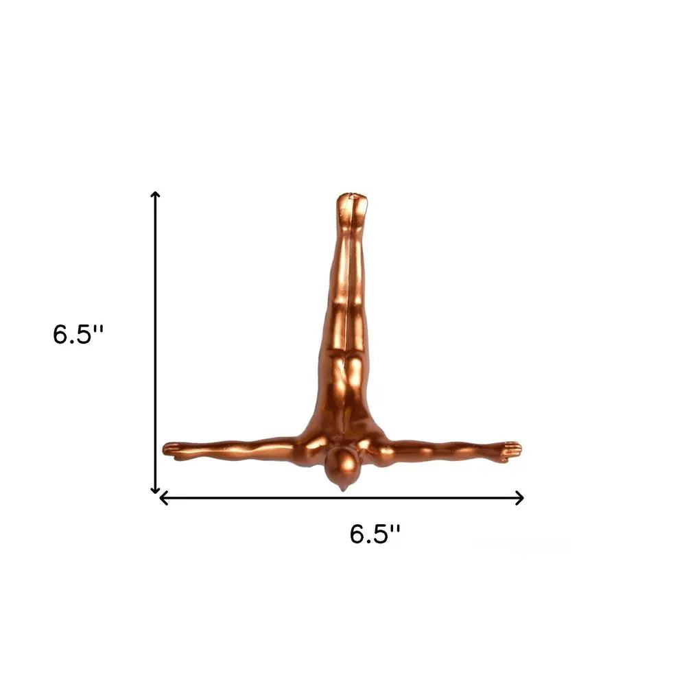 7" X 7" Black Resin Diving Man Hanging Dimensional Sculpture HomeRoots