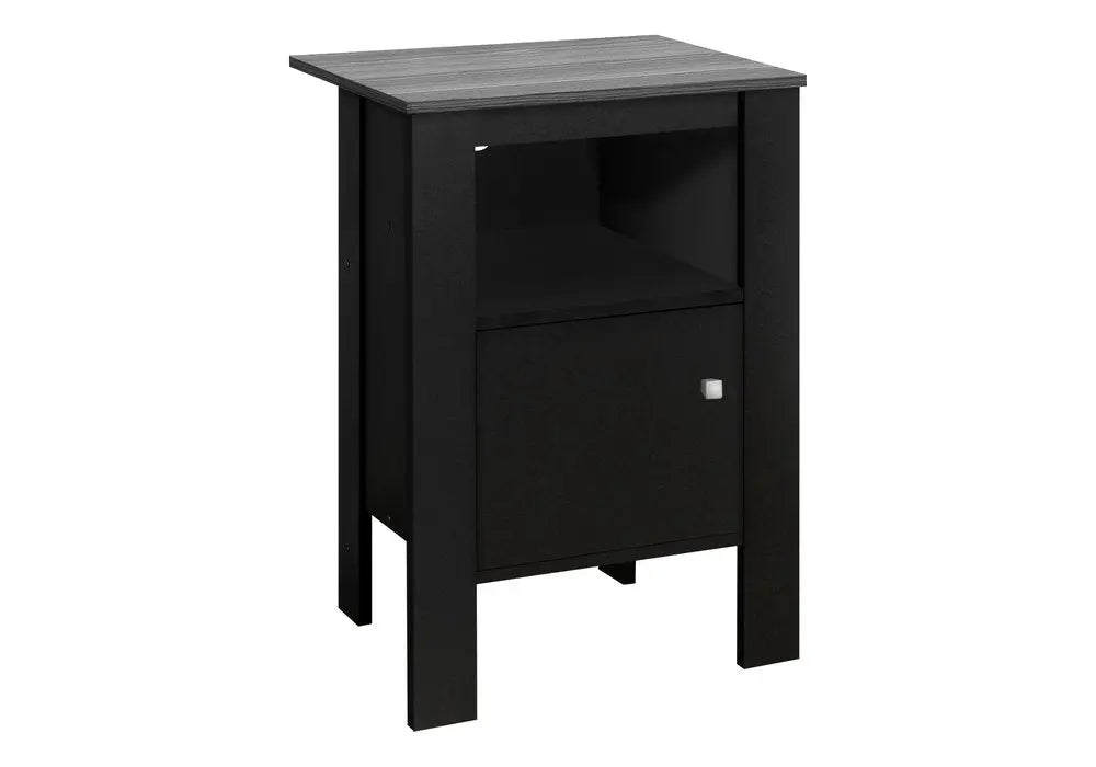 24" Black Wood Nightstand HomeRoots