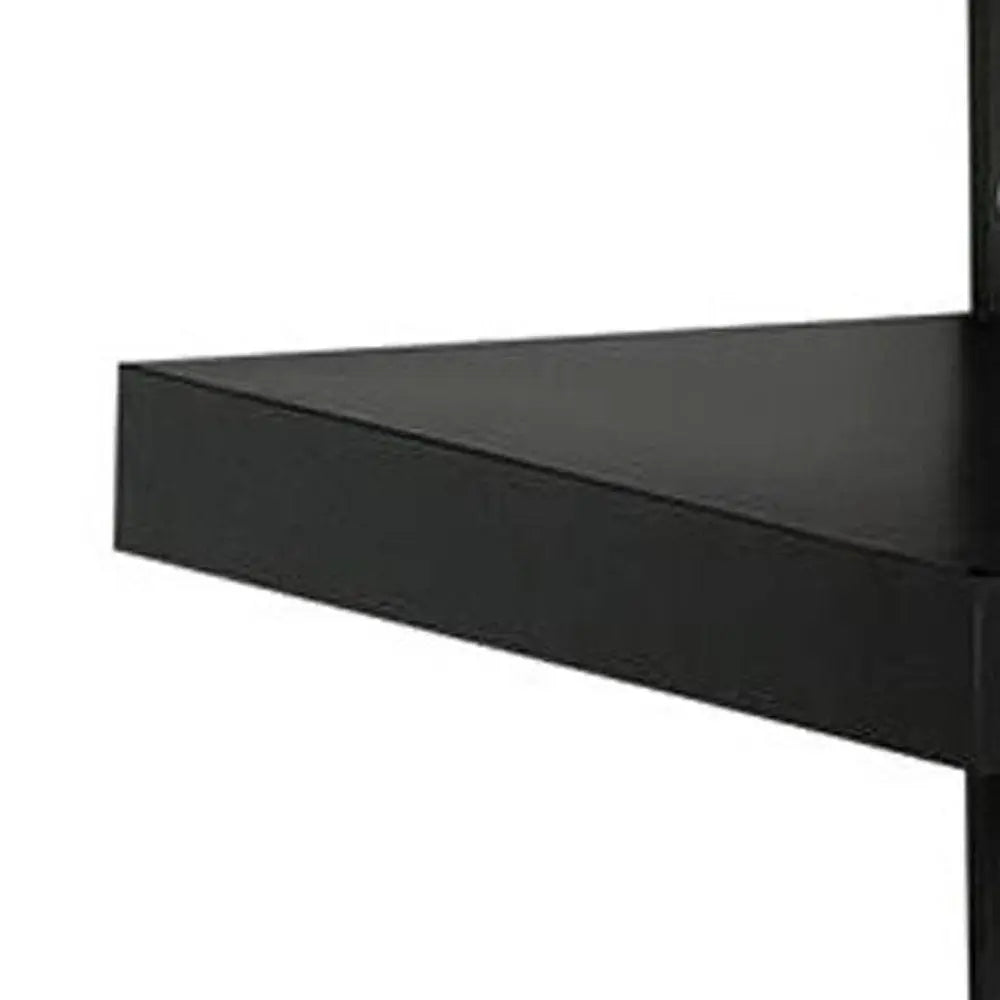 16" Black and Gray Open Shelving TV Stand HomeRoots