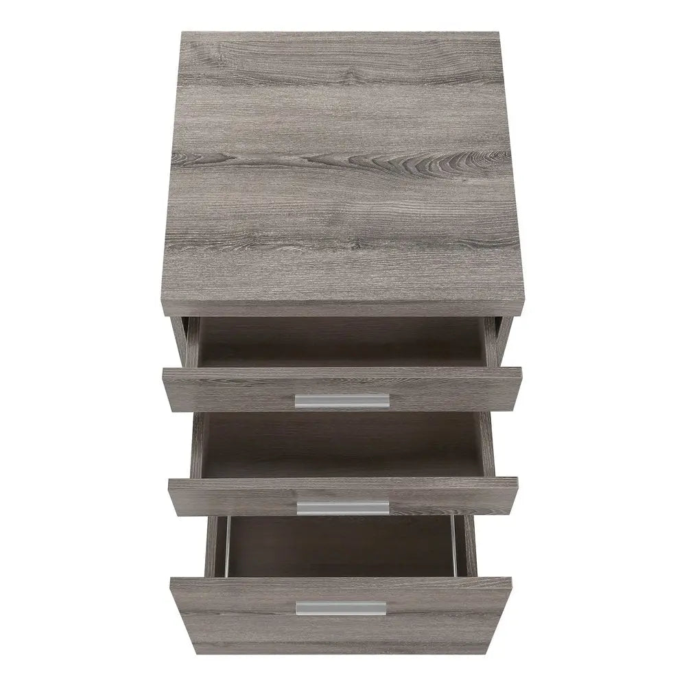 25" White And Gray Particle Board and Wood Filing Cabinet With Drawers HomeRoots