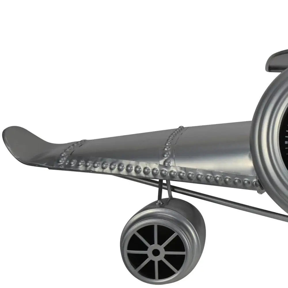 34" Silver And Black Metal Silent Analog Exposed Gear Novelty Wall Clock - NOBLE HOME INTERIORS