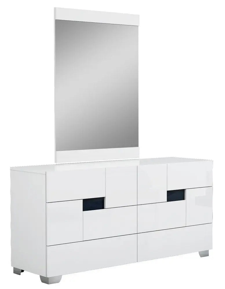Four Piece White Solid Wood Bedroom Set With Mirror HomeRoots