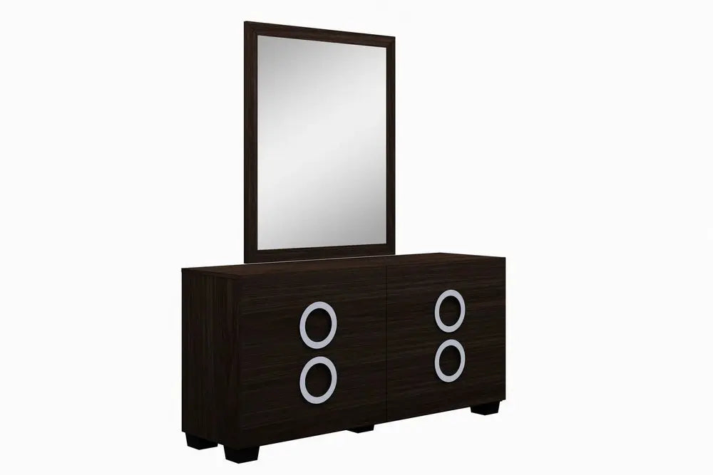 Four Piece Wood Brown Solid Wood Bedroom Set With Mirror HomeRoots