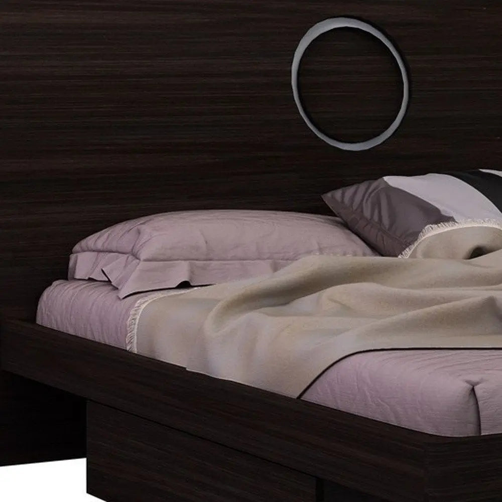 Four Piece Wood Brown Solid Wood Bedroom Set With Mirror HomeRoots